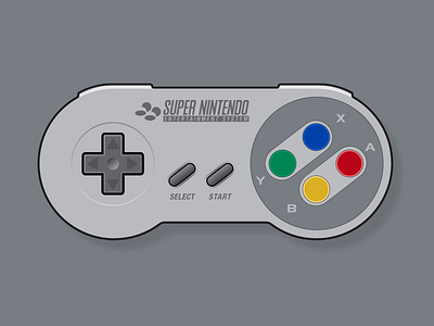 SNES Controller design illustration nintendo snes super famicom super nintendo vector vector art vector illustration video games