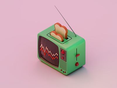 Retro TV ver2 2022 3d 3d illustration blender design illustration