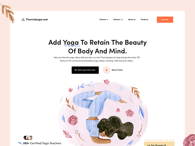 Online Yoga class app branding card education home page homepage illustration landing page mobile app online class teacher ui web app website yoga