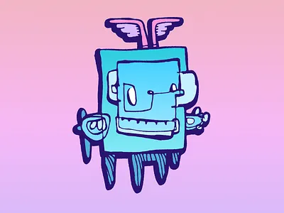 Blockhead Flyer character illustration kids nft