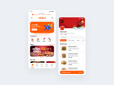 Redesign for Talabat App appdesign behance branding dailyui delivery app design designinspiration dribbble food app food delivery app graphic design mobile app ui uidesign uidesigner uiux ux uxdesign web app webdesign