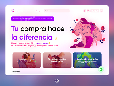 Feminism Marketplace Concept concept creative feminism pink red ui ux web woman women