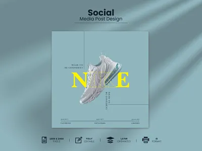 Social Media Poster Design 3d animation branding design graphic design illustration logo motion graphics nike shoe poster shoes social media post design ui ux