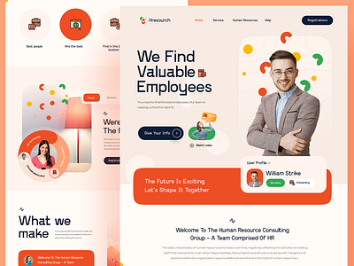 Human Resources - Landing Page branding creative green human resources illustration landing page product design red uidesign uxdesign web design webdesign