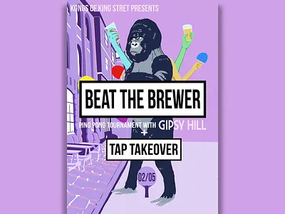 Gipsy Hill Brewery Tap takeover Poster graphic design illustration poster design