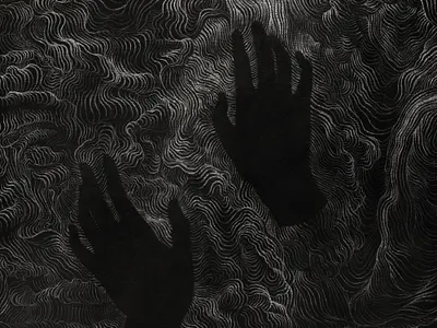 Ritual Album Cover album art album cover art dark drawing eerie hand drawn hands illustration monochromatic monochrome music record spooky vinyl