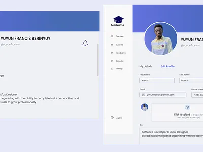 Profile page design graphic design ui ux web