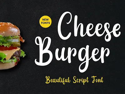 Cheese Burger Script Font branding display font font font design food illustration logo script font type typography