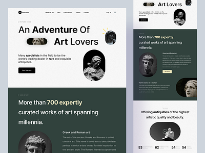 Artstation - Landing Page Design apps art art galery art station interface landing page museum of art uidesign uiux website design