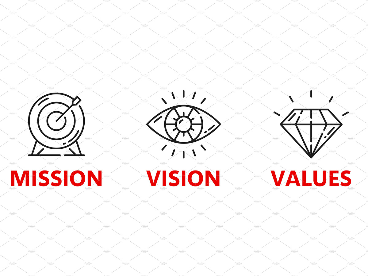 Mission, vision and values icons by Vector Tradition SM on Dribbble