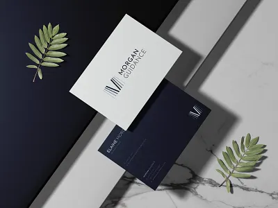Morgan Guidance | Business Cards brand branding business card cards classy design elegant guidance guide logo logo design m minimal mock mockup simple texture up upscale