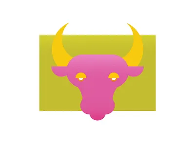 Bull Illustration 2d animal art bold bull clean color design drawing flat graphic icon illustration minimal shapes vector