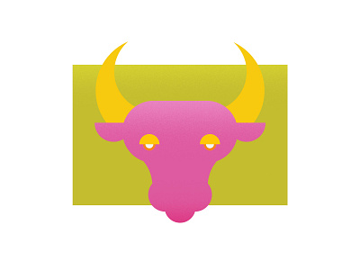 Bull Illustration 2d animal art bold bull clean color design drawing flat graphic icon illustration minimal shapes vector