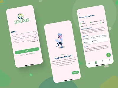 Medical App Design android app design design figma graphic design hybrid ios app medical app medical app design mobile app mobile app design mobile interface ui ui design uiux uiux design ux ux design