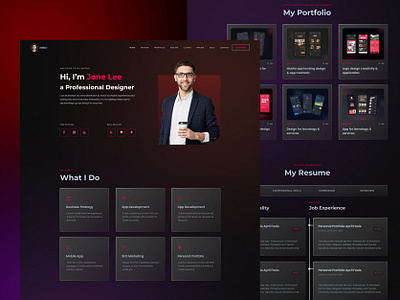 Personal Portfolio - Web Landing Page Design agency clean creative freelancer hero home page landing page layout personal personal portfolio portfolio responsive tanim ui ui design user interface web web design website website theme