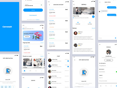 Car Wash Mobile App UI Design app design app ui app uiux car wash car wash booking car washing cleaning app creative design illustration mobile app mobile app design modern and creative product design ui uiuxdesign vehicle wash washing