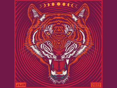 2022 - YEAR OF THE TIGER 2022 adobe illustrator amcguiredesigns animal portrait british columbia chinese new year design digital illustration fierce tiger freelance freelance illustrator graphic design illustration illustrator lunar new year red and gold roar tiger vector year of the tiger