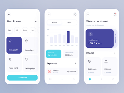 Smarthome - Mobile App clean design smart home smart home app smarthome smarthome mobile app ui ui design ui ux ux ux design