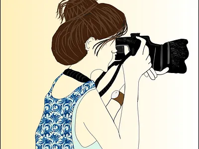 Girl with camera illustration design freelanceillustrator girlwithcamera illustration illustrationinspirations opentofreelance startupprojects ui