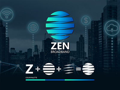 ZEN BROADBAND branding design graphic design icon illustration logo ui vector