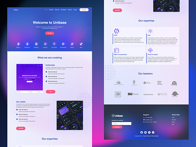 Landing page with gradient app blue branding design gradient graphic design ui ux website