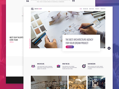 ARCHI CORP - Architect Business Corporate Theme branding design figma figma design graphics ui ui and ux ui design uidesign user interface website design