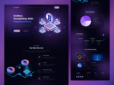 Crypto - Cryptocurrency Website design. asset binance bitcoin blockchain landingpage coins crypto crypto wallet crypto web crypto website cryptocurency web cryptocurrency cryptoweb design ethereum finance investment nft ui web website