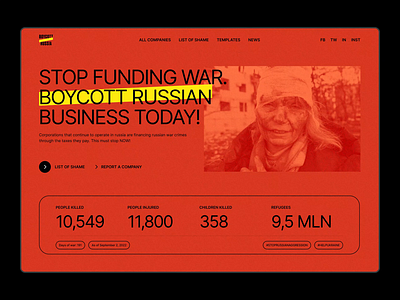 Boycott russia: website design animation design interface logo motion graphics ui ux vector war