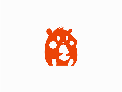 Hamster And Seed Logo animal branding cute design funny hamster icon identity illustration kids logo mark mascot modern orange pet premium seed symbol vector