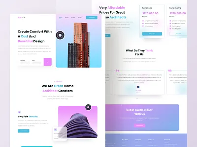 Architecture Landing Page UI architect architecture build building buy clean design download kit landing page pricing product ui website