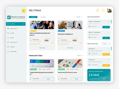 Course dashboard animation course dashboard design desktop education minimalist skill ui