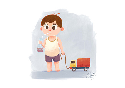 Boy and Toy children illustration