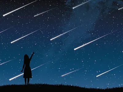 Meteor Shower adobe illustrator art digital illustration illustration meteor meteor shower night silhouette stars