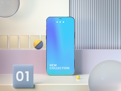 Pastel Mobile Composition 3d 3dart architecture art c4d cinema4d colorful composition design mobileapp octane render space