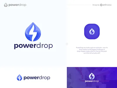 Powerdrop Logo and branding design project best logo designer blue brand logo branding branding design design drop fire graphic icon letter logo logo mark popular logo power shop logo symbol top logo designer typography