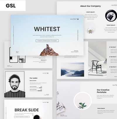 WHITEST - Creative Presentation Template branding business graphic design pitch deck powerpoint design presentation