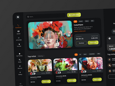 NFT Dashboard Dark app clean dark dark mode dashboard design designer nft nft dashboard nft web nftart ui ui design uidesigner uiux ux web