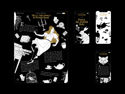 Alice in Wonderland — Wondrous Things alice in wonderland design illustration lewis carroll ui ux web