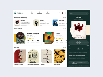 Online Books App app book book app booking books books story buy design illustration listening online online books play reading ui ui designe