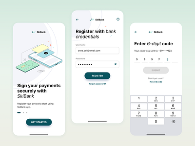 Mobile Banking Onboarding bank onboarding banking finance fintech fintech illustration illustration isometric illustrations mobile banking money onboarding payments registration ui ui design ux