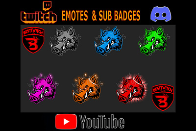 Pig Twitch sub badges instant download digital file pig twitch sub badges