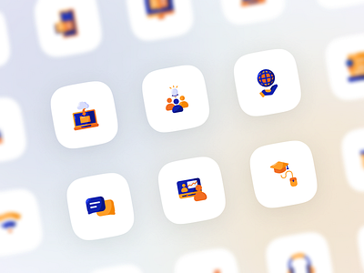 Online Learning Icon Illustration - Color Snapshot 2d 2d illustration education flat icon flat illustration icon icon design icon illustration icon pack illustration logo minimal online learning students study app teacher ui ux vector art vector illustration