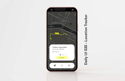 Daily UI 020 - Location Tracker 020 app carte daily ui 020 dailyui design graphic design itineraire itinerary localisation location location tracker map mobile ui