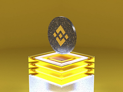 Cryptocurrencies | 4 | Binance Coin (BNB) 3d aftereffects animation binance blender bnb coin creative crypto cryptocurrency design digital glass grey lamp motion plastic render scene yellow