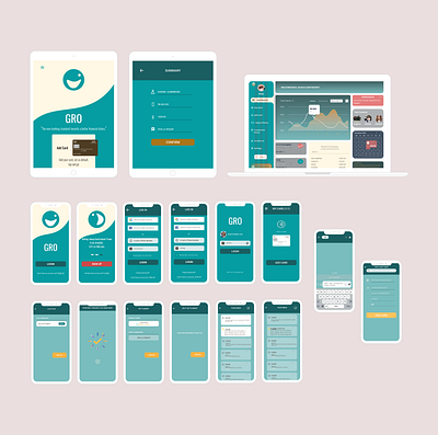 GRO ( Responsive Mobile Pay App ) app figmatool graphic design responsiveapp ui ux