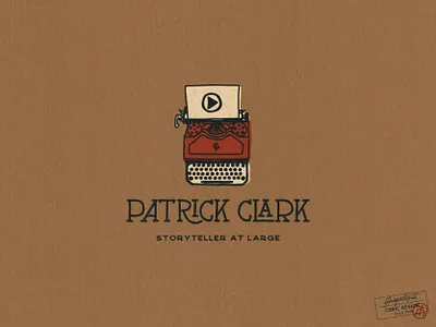 Patrick Clark Cinematography Logo Design blue cinematography concept design graphic designer icon illustrator lettering logo logo design logo inspiration logotype red retro vector vintage white