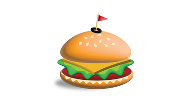 2D & 3D Mix Burger 3d burger burger clipart fast food food