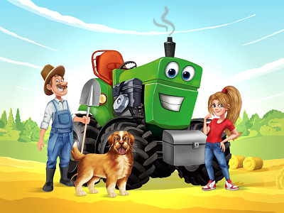 Jimmy's adventures - Digital Illustrations animation cartoon character cute digital illustration dog illustration kids illustration mascot tracktor