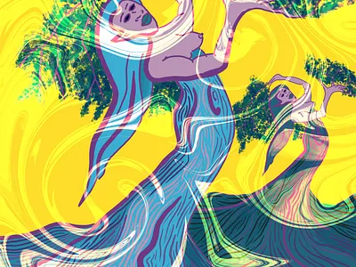 trippin in the forrest forrest illustration nymphs procreate