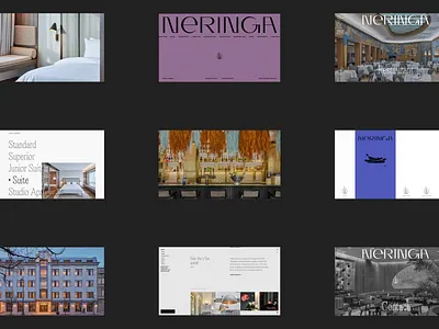 Neringa Hotel Website animation design hotel interaction interactive landing minimal outer outer studio page restaurant studio ui web web design website website design